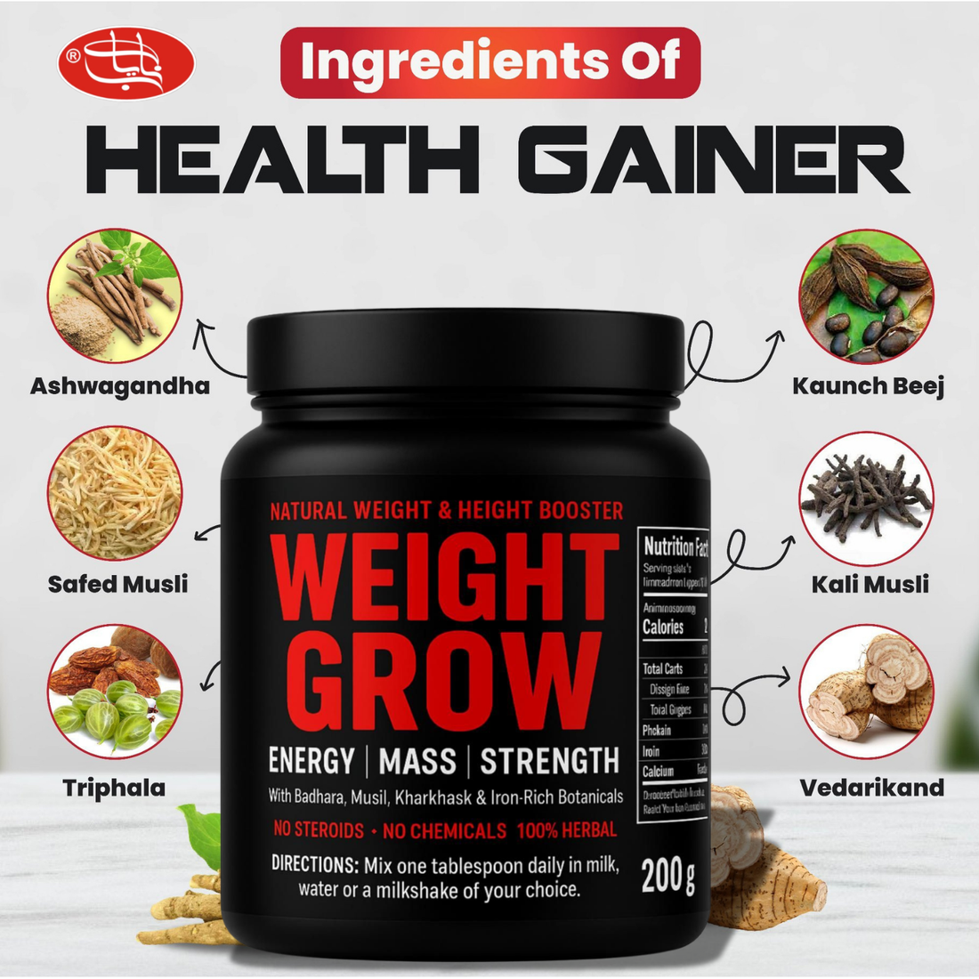 Natural Weight Gainer Max – 200g | Fast Mass Gainer for Muscle Growth & Healthy Weight
